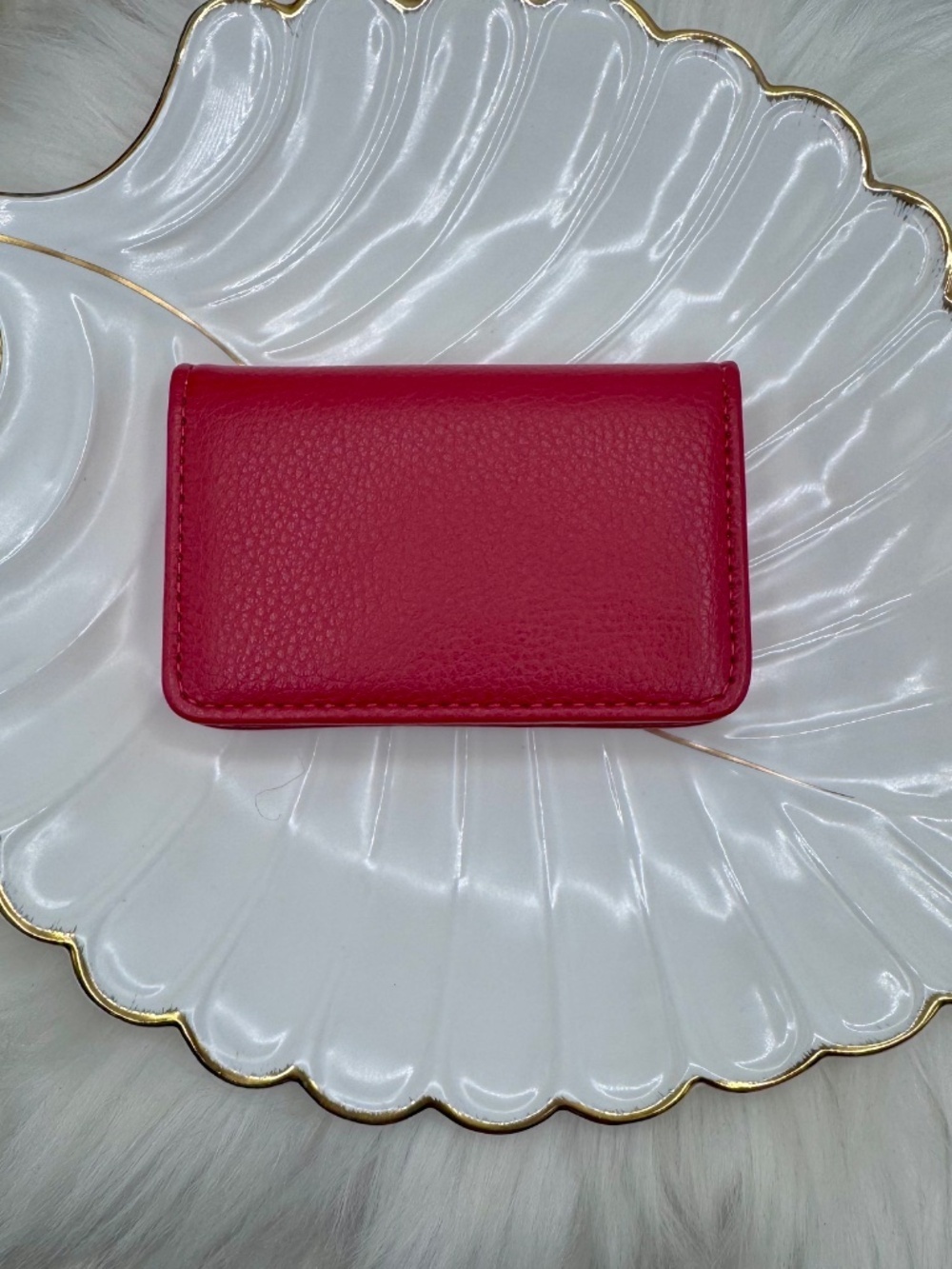 Mini Wallet Red Card Case Wallet - Picture 4 of 5